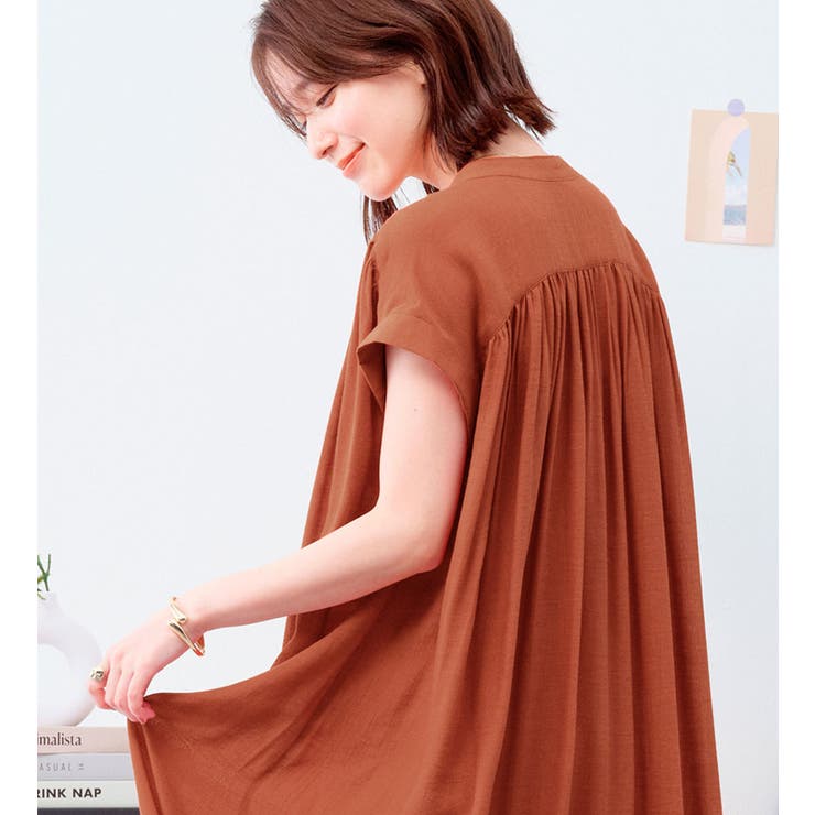 【接触冷感】スラブ素材ギャザーワンピース | Viola e Viola | 詳細画像14 