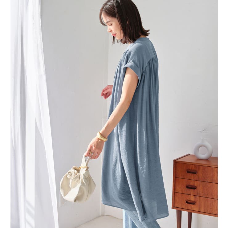 【接触冷感】スラブ素材ギャザーワンピース | Viola e Viola | 詳細画像8 