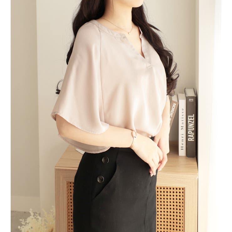 【接触冷感】さらさらＥＡＳＹフレアスリーブブラウス | Viola e Viola | 詳細画像12 