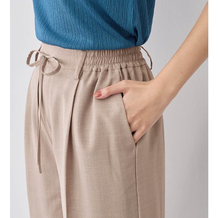 麻調素材ウエストリボンワイドパンツ | alotta | 詳細画像17 