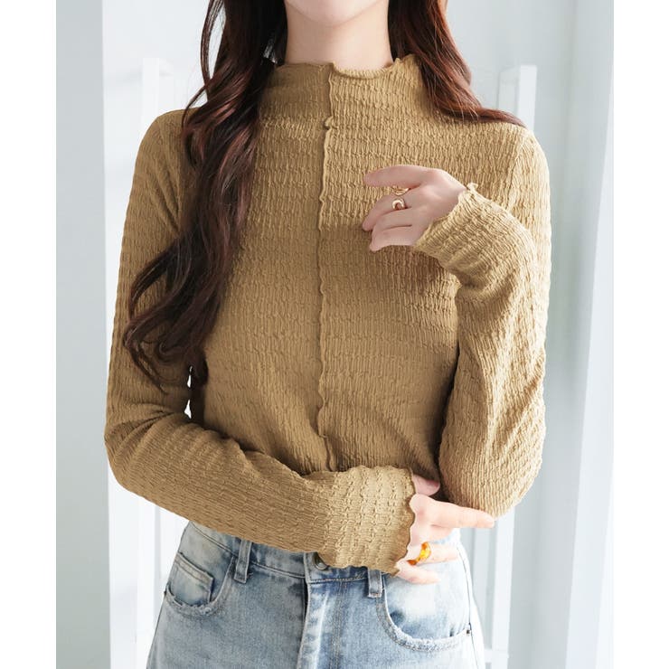 カットジャガードプチハイネックプルオーバ | alotta | 詳細画像2 