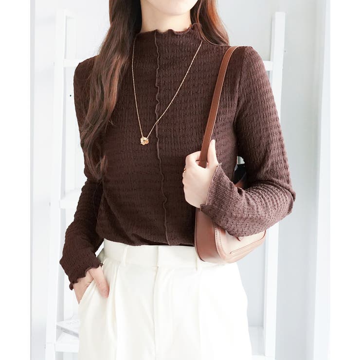 カットジャガードプチハイネックプルオーバ | alotta | 詳細画像15 