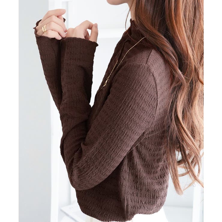 カットジャガードプチハイネックプルオーバ | alotta | 詳細画像17 