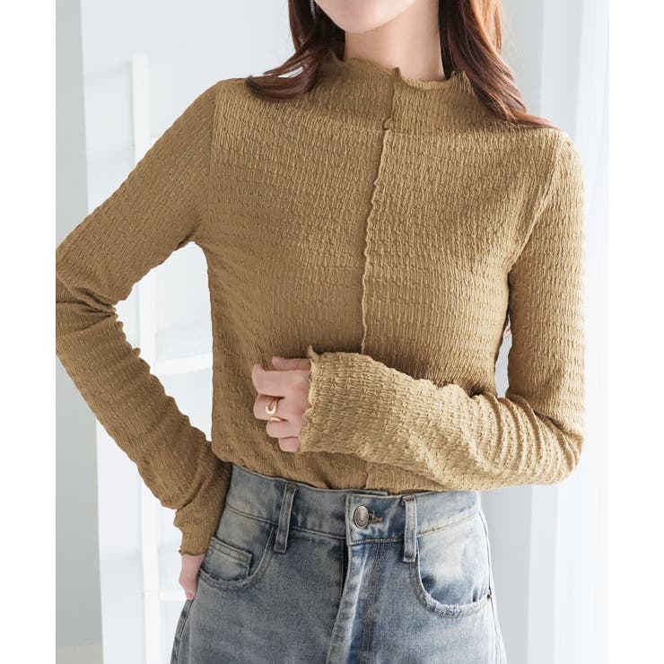 カットジャガードプチハイネックプルオーバ | alotta | 詳細画像3 