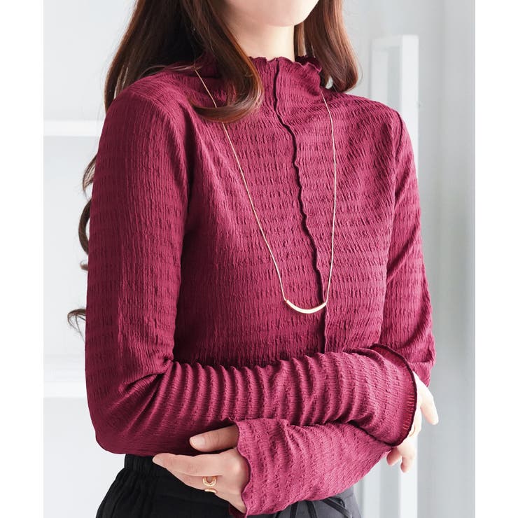 カットジャガードプチハイネックプルオーバ | alotta | 詳細画像22 