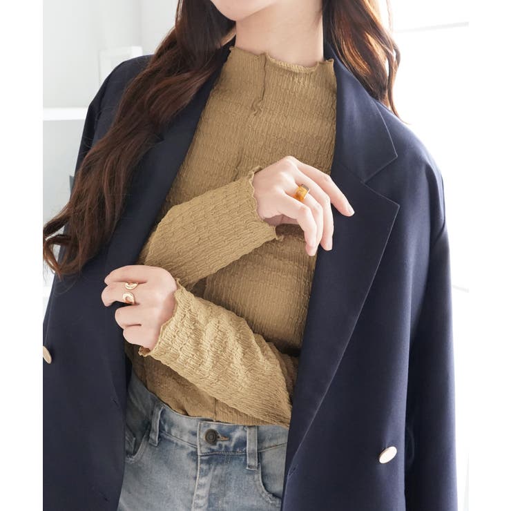 カットジャガードプチハイネックプルオーバ | alotta | 詳細画像4 