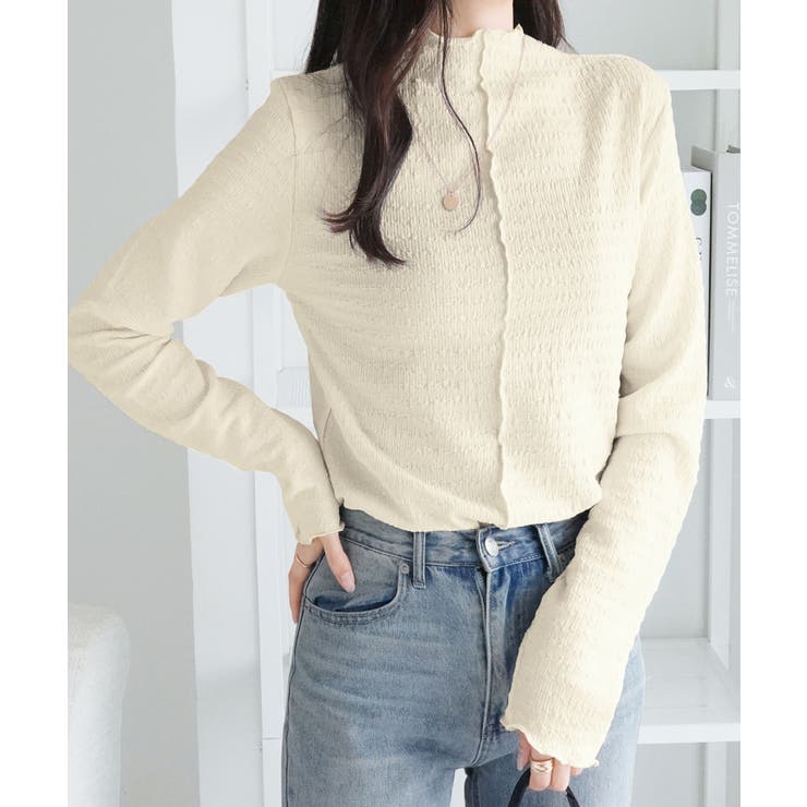 カットジャガードプチハイネックプルオーバ | alotta | 詳細画像27 