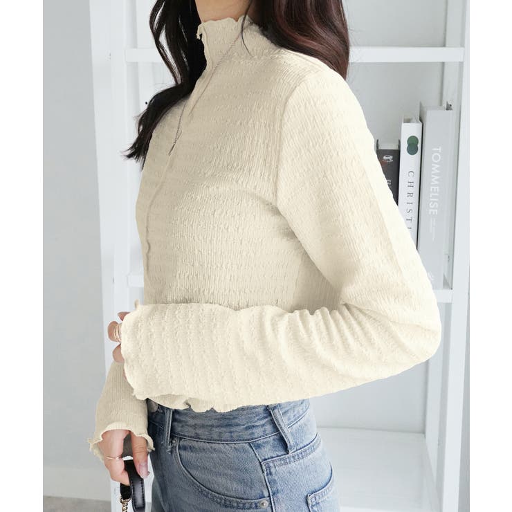 カットジャガードプチハイネックプルオーバ | alotta | 詳細画像28 