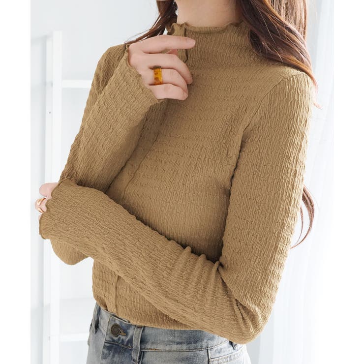 カットジャガードプチハイネックプルオーバ | alotta | 詳細画像9 