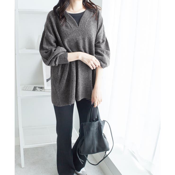 洗えるもちもち首回りすっきり見せＶネッ | Viola e Viola | 詳細画像9 