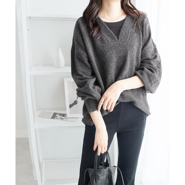 洗えるもちもち首回りすっきり見せＶネッ | Viola e Viola | 詳細画像10 