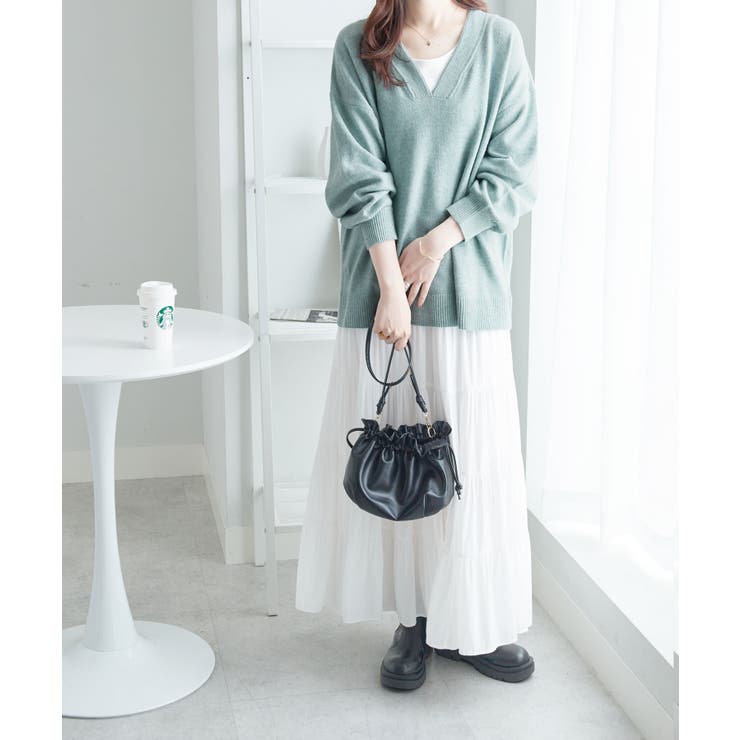 洗えるもちもち首回りすっきり見せＶネッ | Viola e Viola | 詳細画像3 