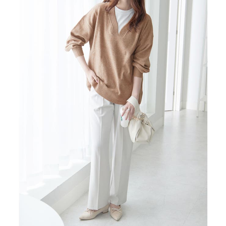 洗えるもちもち首回りすっきり見せＶネッ | Viola e Viola | 詳細画像19 