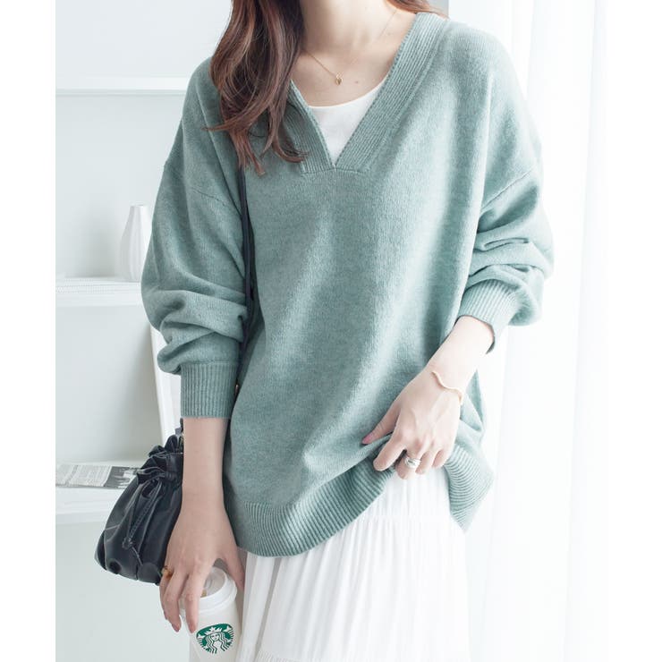 洗えるもちもち首回りすっきり見せＶネッ | Viola e Viola | 詳細画像4 