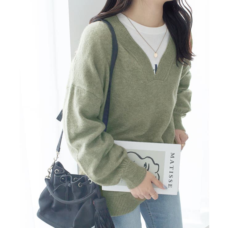 洗えるもちもち首回りすっきり見せＶネッ | Viola e Viola | 詳細画像23 