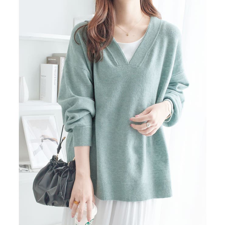 洗えるもちもち首回りすっきり見せＶネッ | Viola e Viola | 詳細画像5 