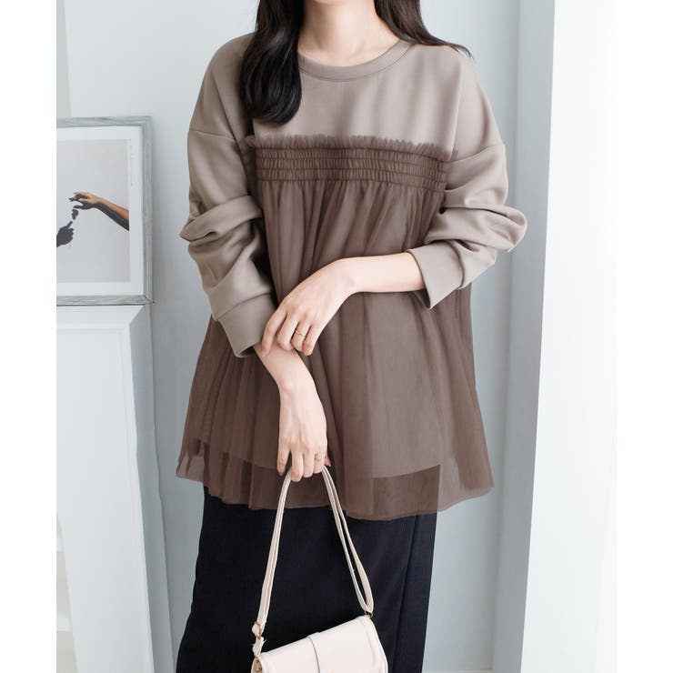 １枚着映えチュール重ねダンボールトップス | Viola e Viola | 詳細画像2 