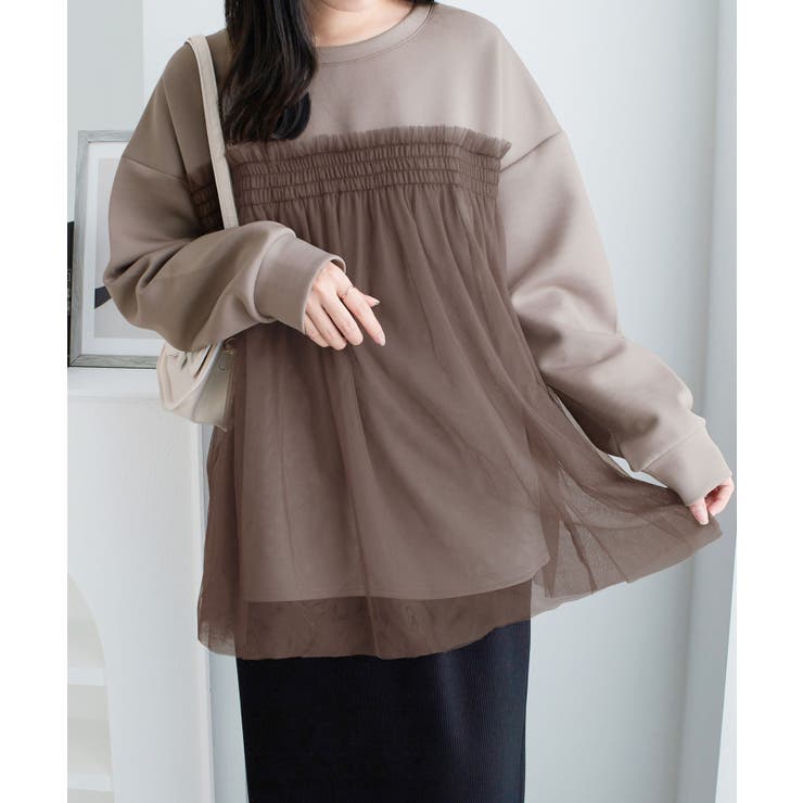 １枚着映えチュール重ねダンボールトップス | Viola e Viola | 詳細画像3 