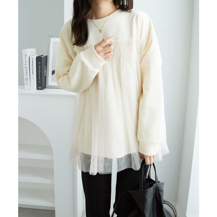 １枚着映えチュール重ねダンボールトップス | Viola e Viola | 詳細画像21 