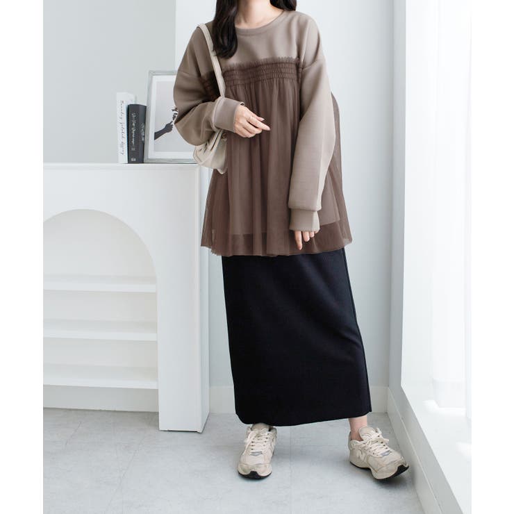 １枚着映えチュール重ねダンボールトップス | Viola e Viola | 詳細画像4 