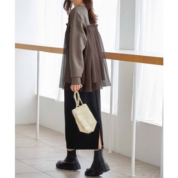 １枚着映えチュール重ねダンボールトップス | Viola e Viola | 詳細画像5 