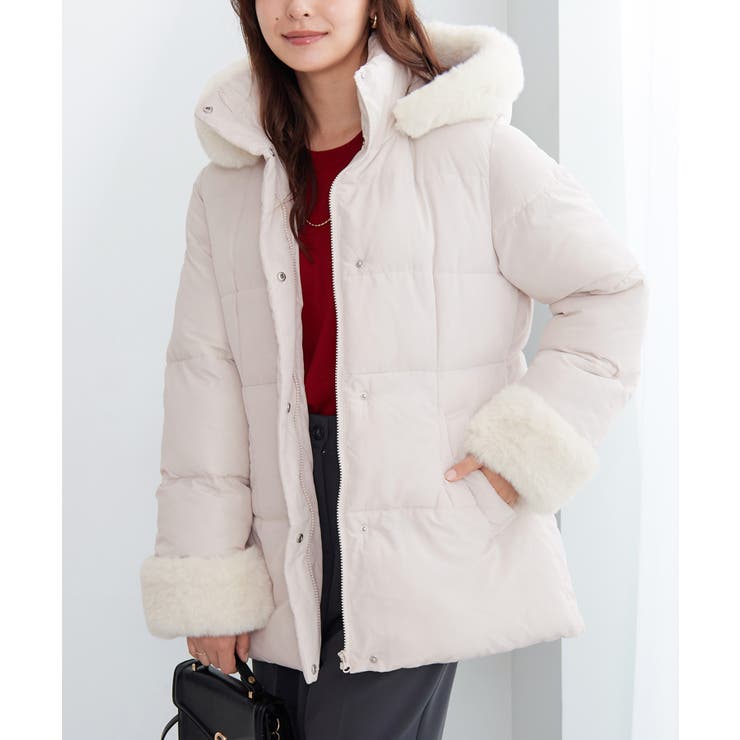 ファー付きミドル丈中綿コート | alotta | 詳細画像13 