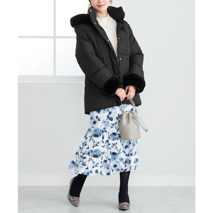 ファー付きミドル丈中綿コート | alotta | 詳細画像2 