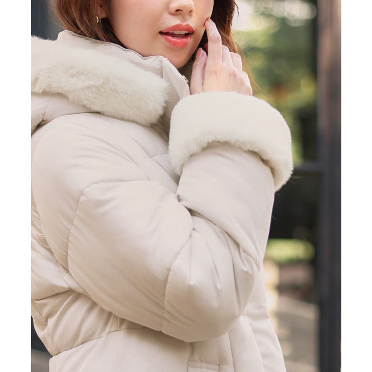 ファー付きミドル丈中綿コート | alotta | 詳細画像16 