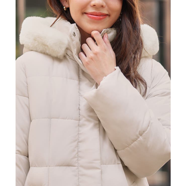 ファー付きミドル丈中綿コート | alotta | 詳細画像17 