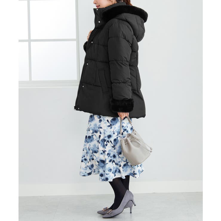 ファー付きミドル丈中綿コート | alotta | 詳細画像5 