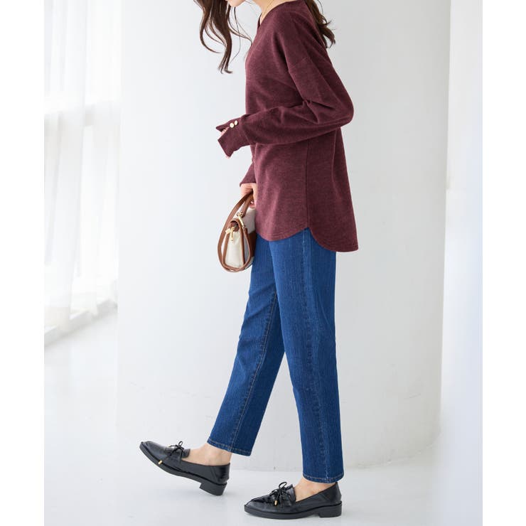 柔らかニットソー金ボタンゆるトップス | alotta | 詳細画像10 