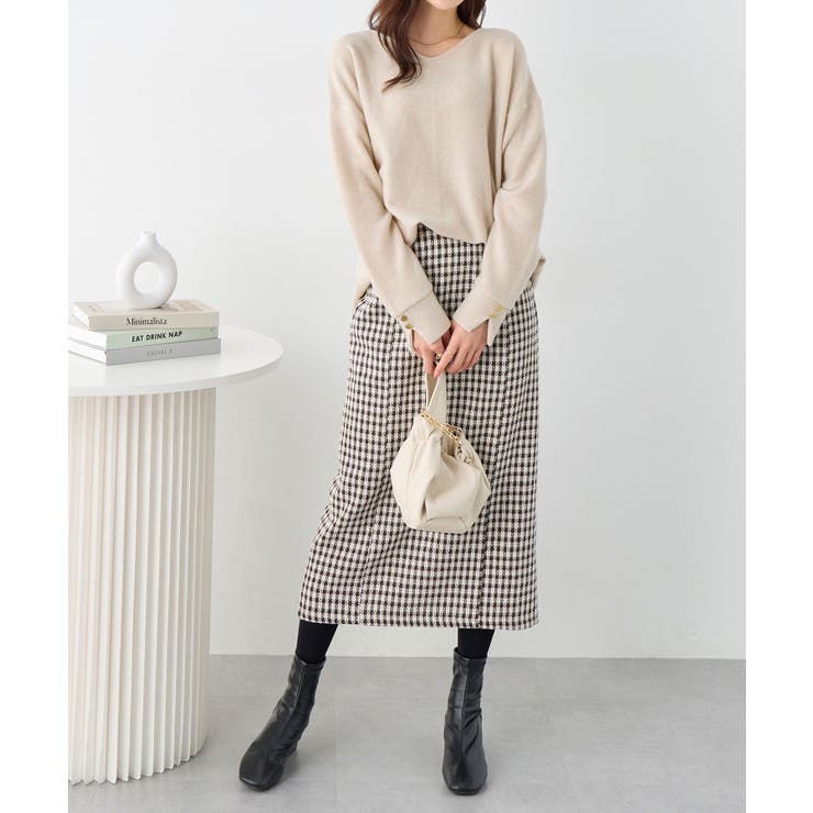 柔らかニットソー金ボタンゆるトップス | alotta | 詳細画像16 