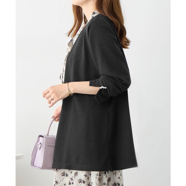 リップル素材着流しカーディガン | alotta | 詳細画像12 