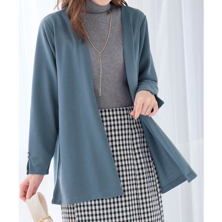 リップル素材着流しカーディガン | alotta | 詳細画像15 