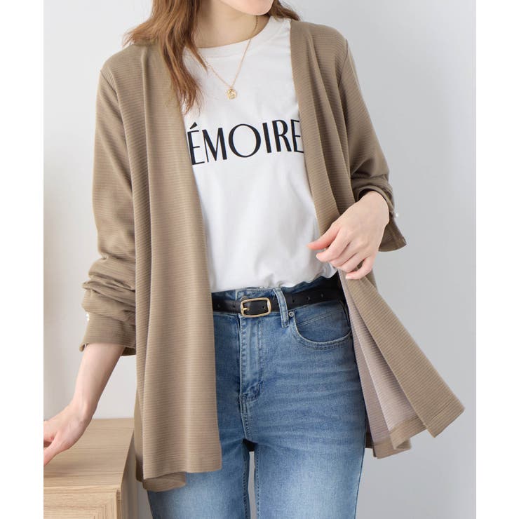 リップル素材着流しカーディガン | alotta | 詳細画像4 