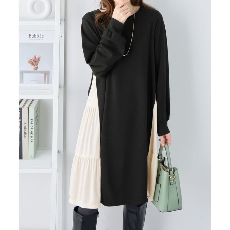 異素材切替チュニックワンピース | alotta | 詳細画像6 