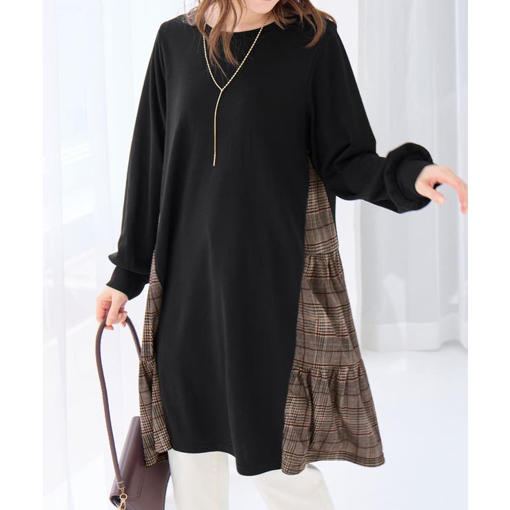 異素材切替チュニックワンピース | alotta | 詳細画像2 