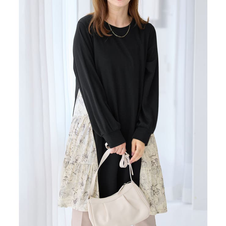 異素材切替チュニックワンピース | alotta | 詳細画像10 