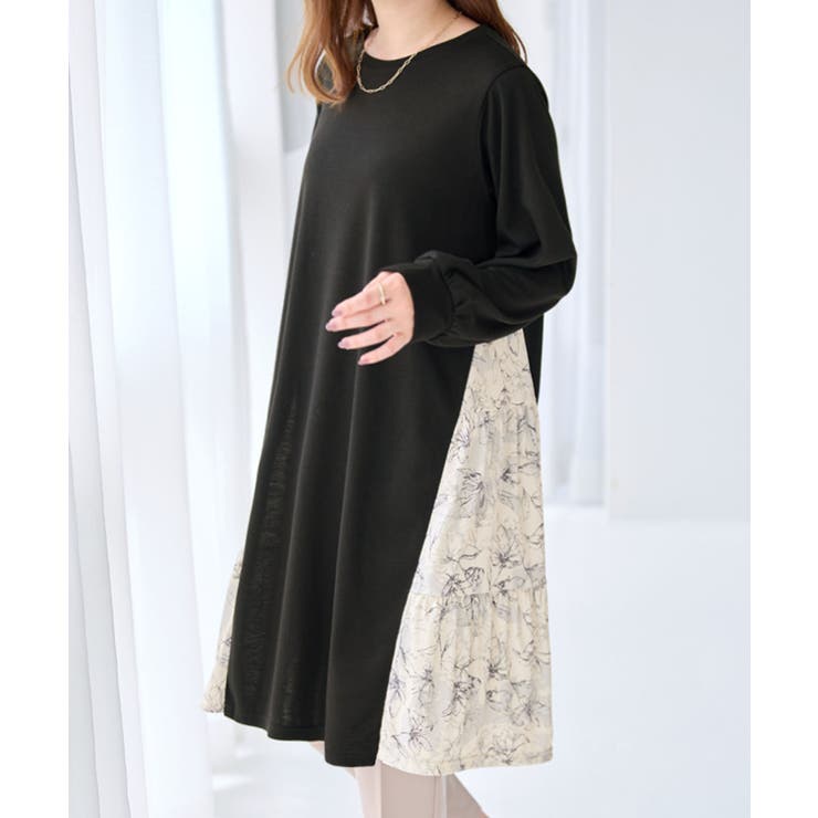 異素材切替チュニックワンピース | alotta | 詳細画像12 