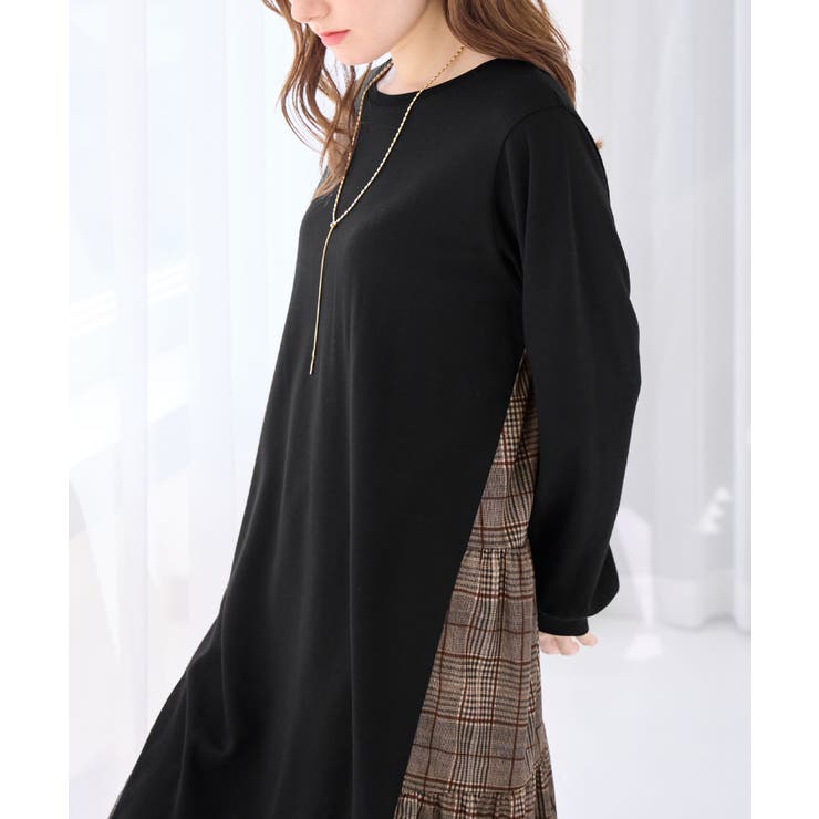 異素材切替チュニックワンピース | alotta | 詳細画像3 