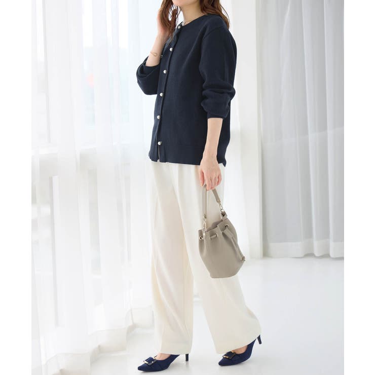 パールボタンニットカーディガン ミドル  | alotta | 詳細画像10 