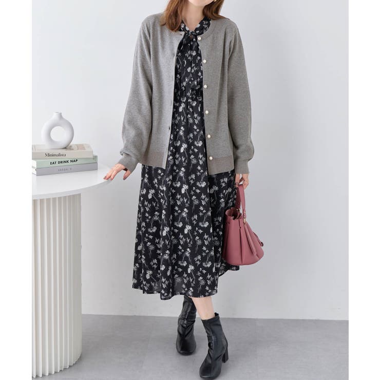 パールボタンニットカーディガン ミドル  | alotta | 詳細画像16 