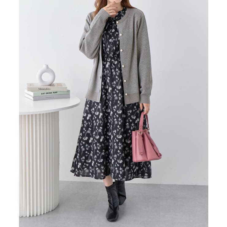 パールボタンニットカーディガン ミドル  | alotta | 詳細画像17 