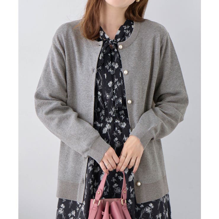 パールボタンニットカーディガン ミドル  | alotta | 詳細画像18 