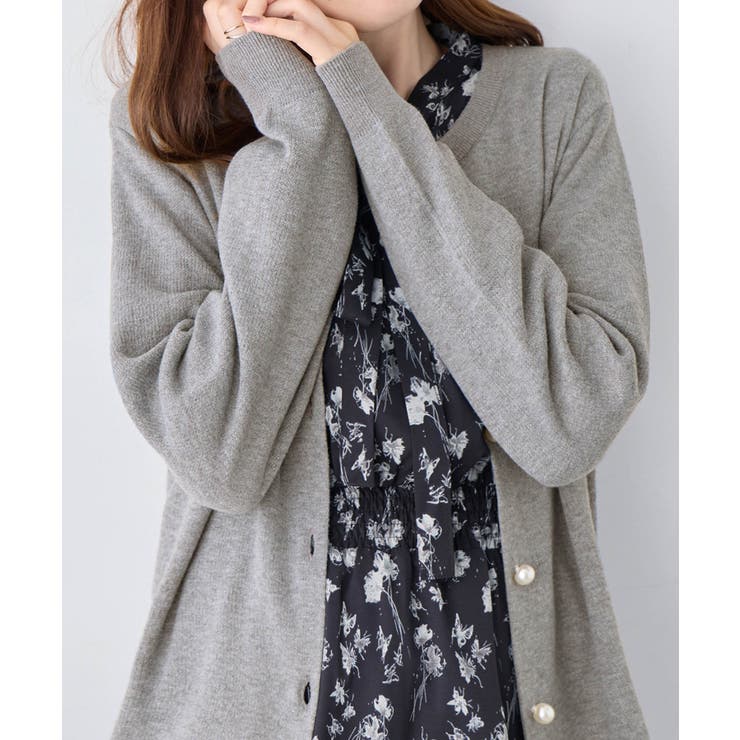 パールボタンニットカーディガン ミドル  | alotta | 詳細画像19 