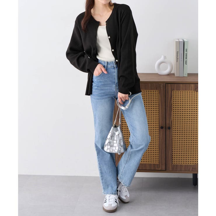 パールボタンニットカーディガン ミドル  | alotta | 詳細画像25 