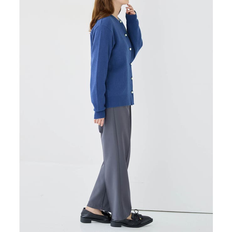 パールボタンニットカーディガン ミドル  | alotta | 詳細画像4 