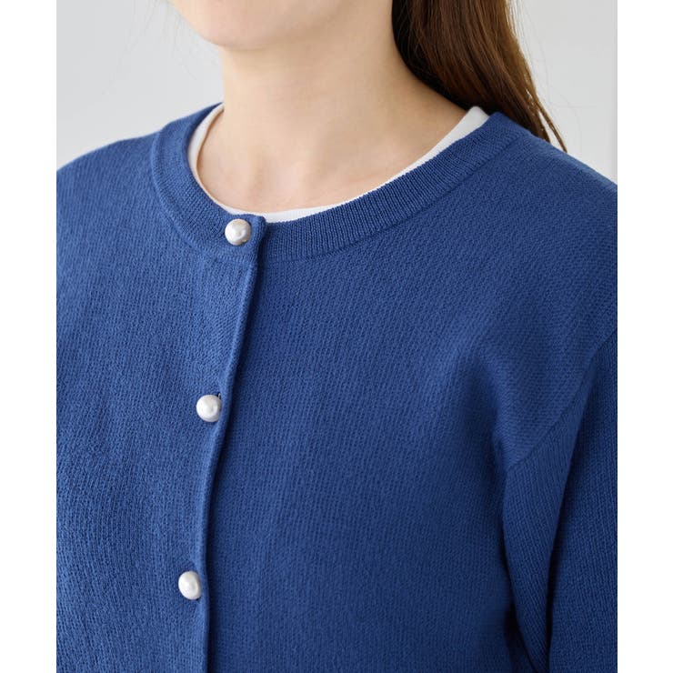 パールボタンニットカーディガン ミドル  | alotta | 詳細画像6 