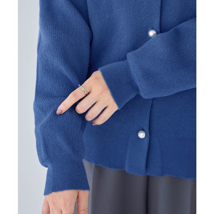 パールボタンニットカーディガン ミドル  | alotta | 詳細画像7 