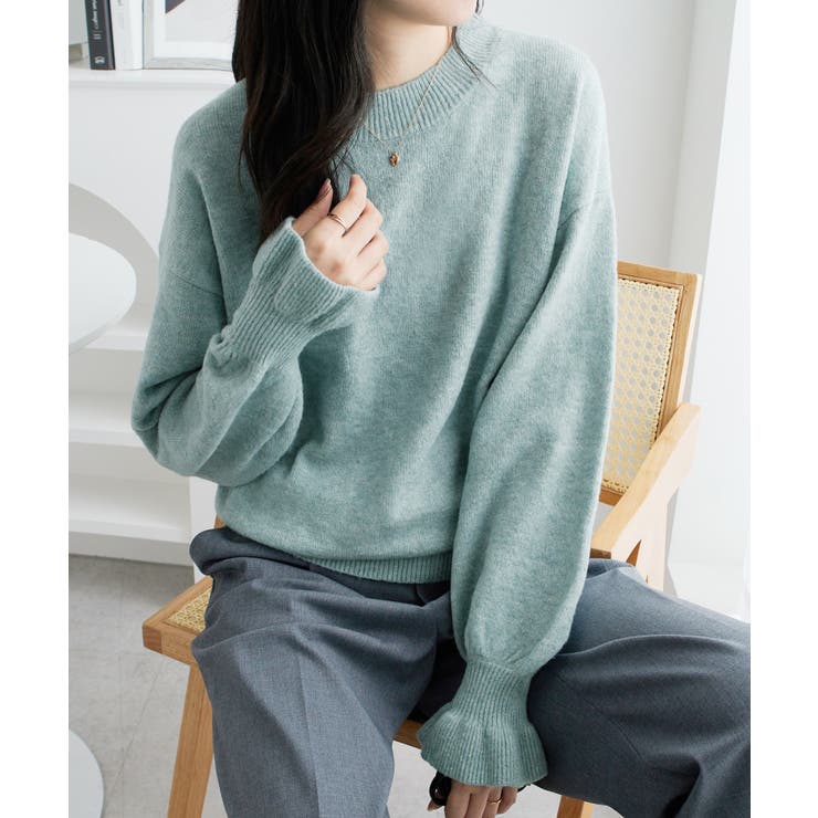 ライトブルー | ふんわりタッチキャンディースリーブニット | alotta